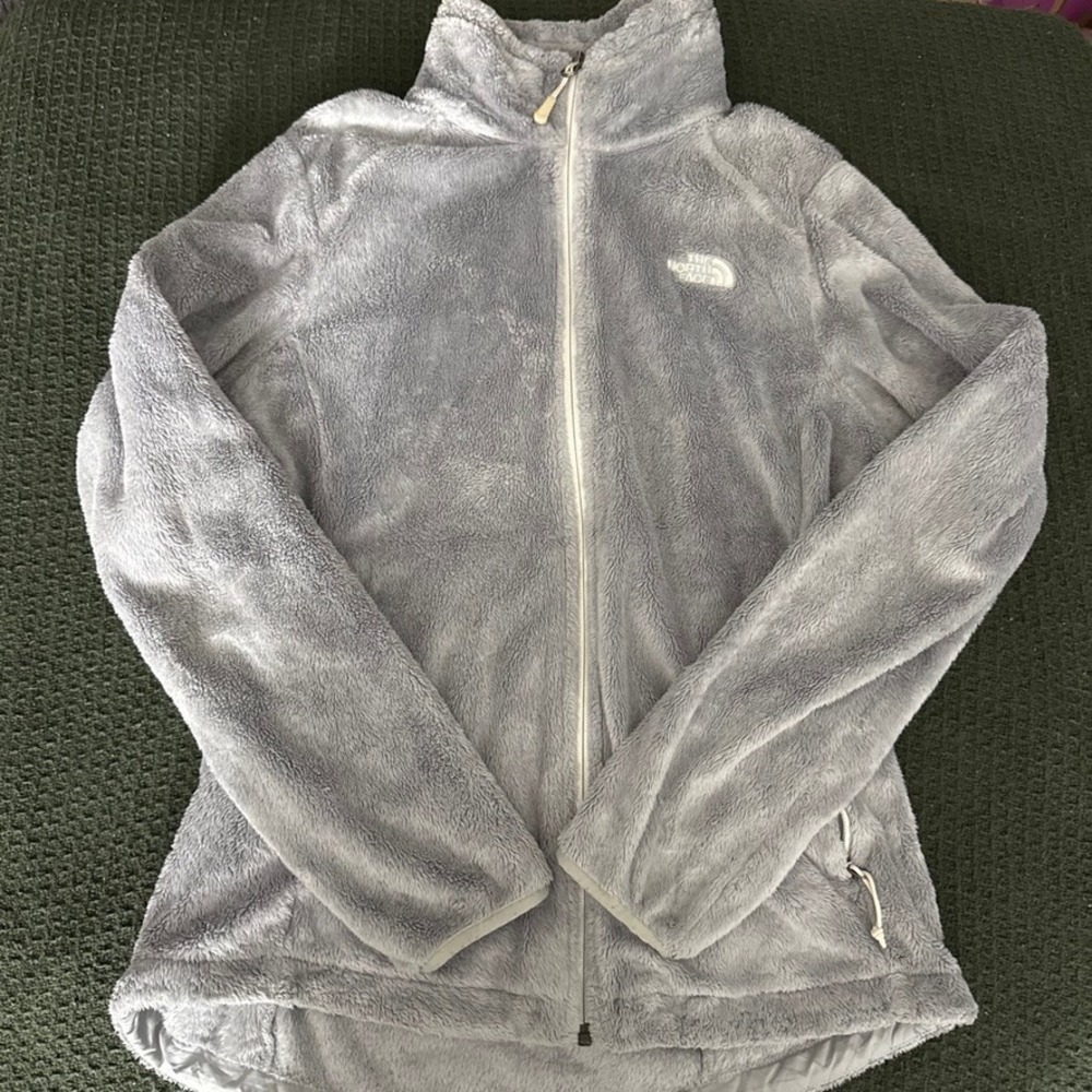 The North Face Full Zip Fleece Jacket Light Grey Women's Medium